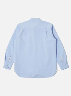 Clearance Square Pocket Shirt In Sky Barca Waffle Cotton Men Shirts.
