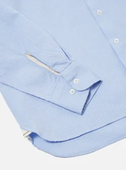 Clearance Square Pocket Shirt In Sky Barca Waffle Cotton Men Shirts.