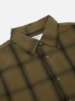 Fashion Square Pocket Shirt In Olive Shadow Check Men Shirts.