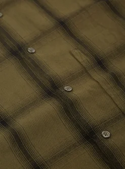 Fashion Square Pocket Shirt In Olive Shadow Check Men Shirts.