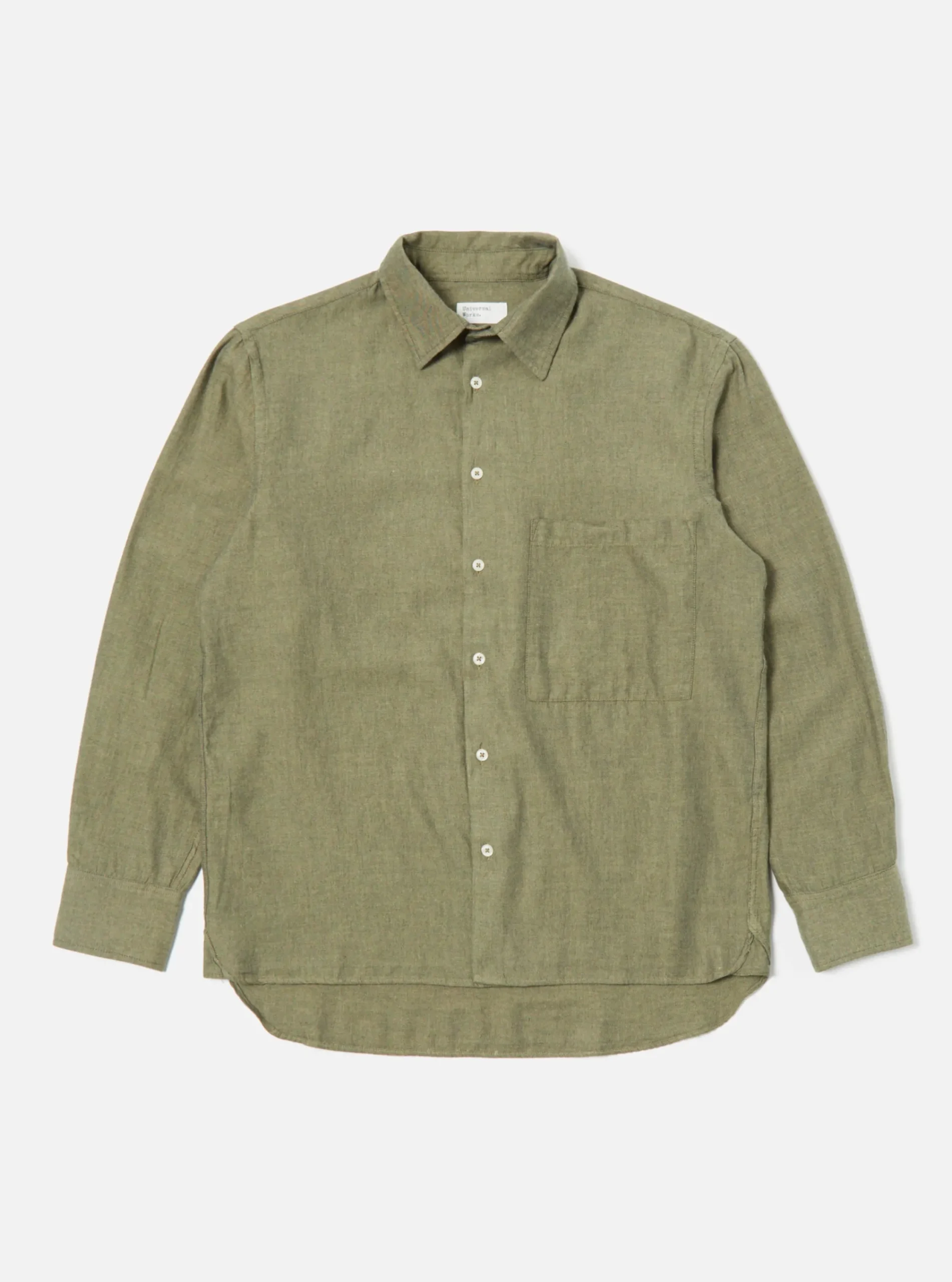 Hot Square Pocket Shirt In Olive It Brushed Twill Men Shirts.