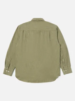 Hot Square Pocket Shirt In Olive It Brushed Twill Men Shirts.