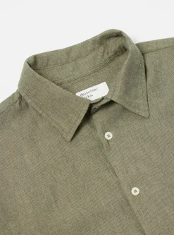 Hot Square Pocket Shirt In Olive It Brushed Twill Men Shirts.