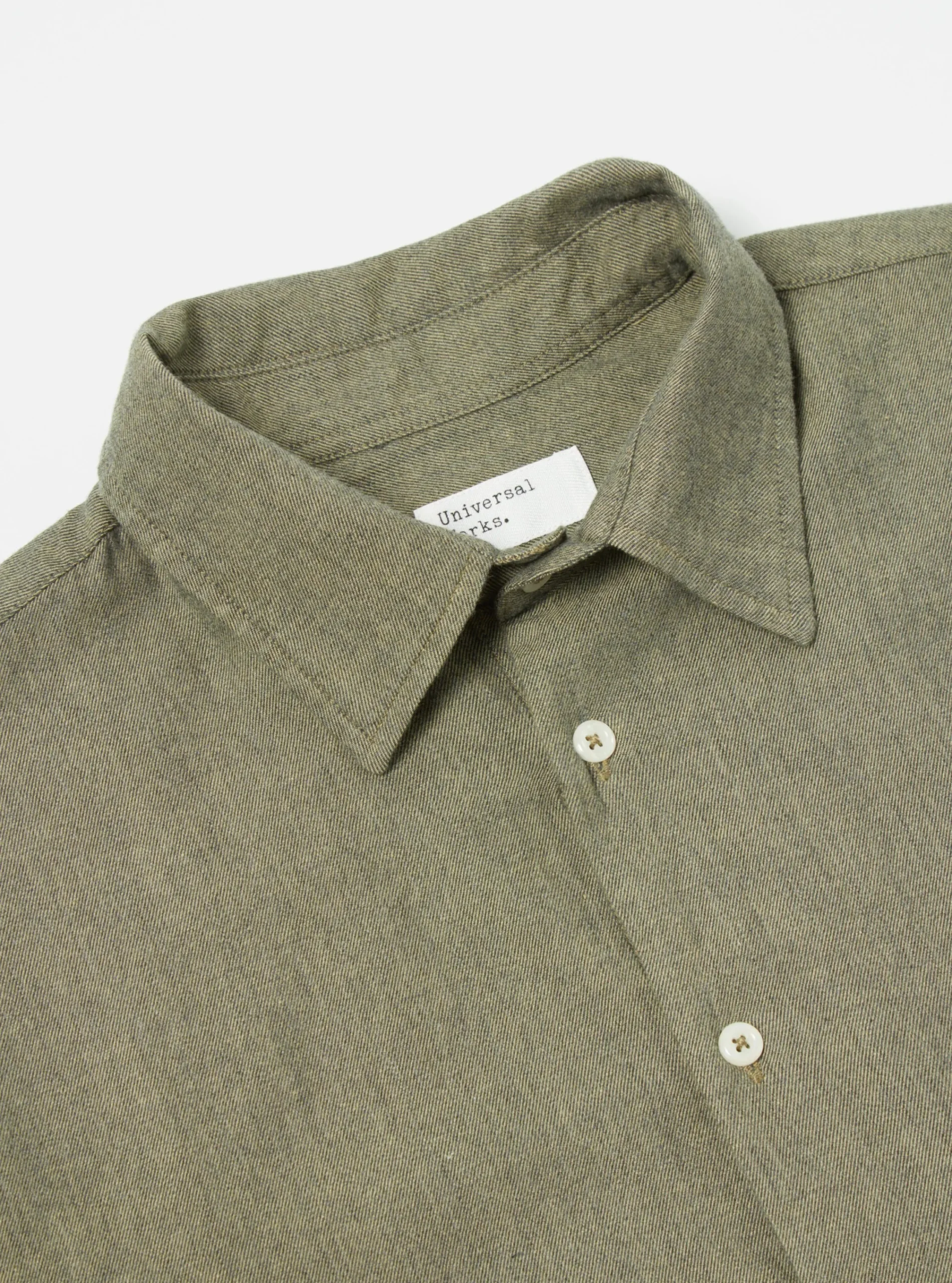 Hot Square Pocket Shirt In Olive It Brushed Twill Men Shirts.