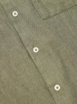 Hot Square Pocket Shirt In Olive It Brushed Twill Men Shirts.