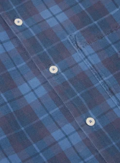 Clearance Square Pocket Shirt In Blue Check Cord Men Shirts.