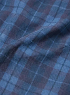 Clearance Square Pocket Shirt In Blue Check Cord Men Shirts.