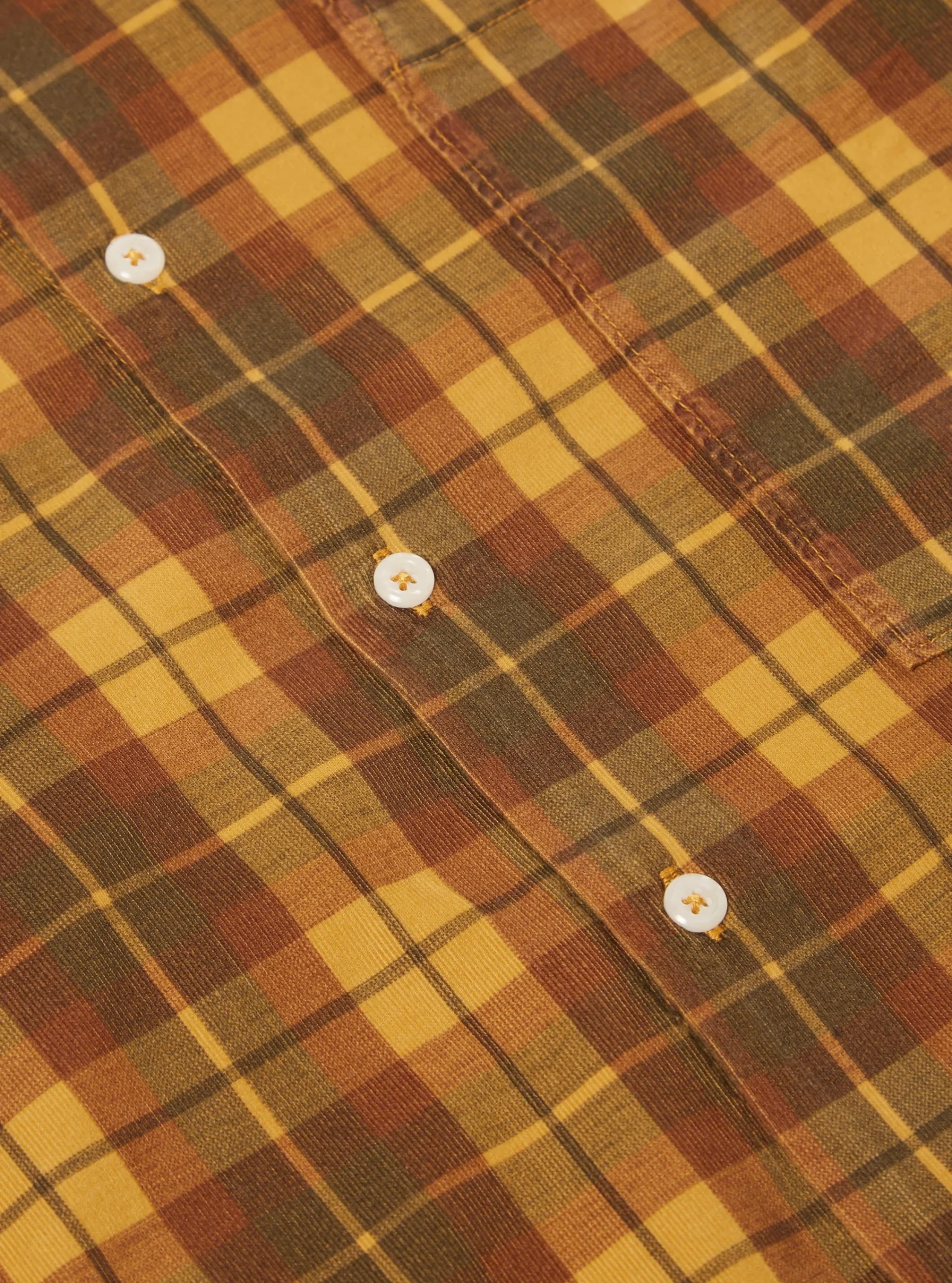 Hot Square Pocket Shirt In Mustard Check Cord Men Shirts.