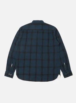Clearance Square Pocket Shirt In Navy Shadow Check Men Shirts.