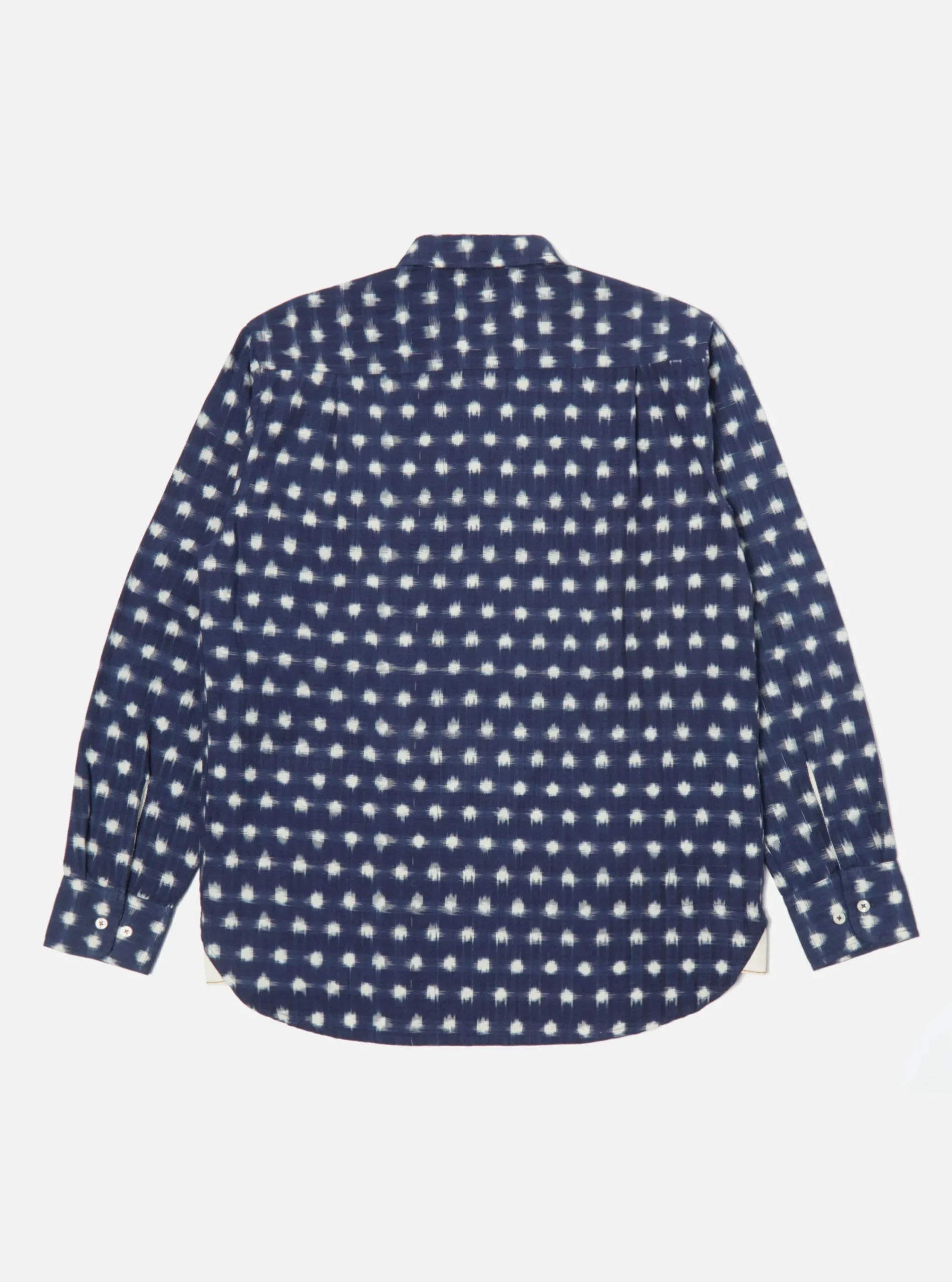 Outlet Square Pocket Shirt In Indigo Vintage Double Ikat Men Shirts.