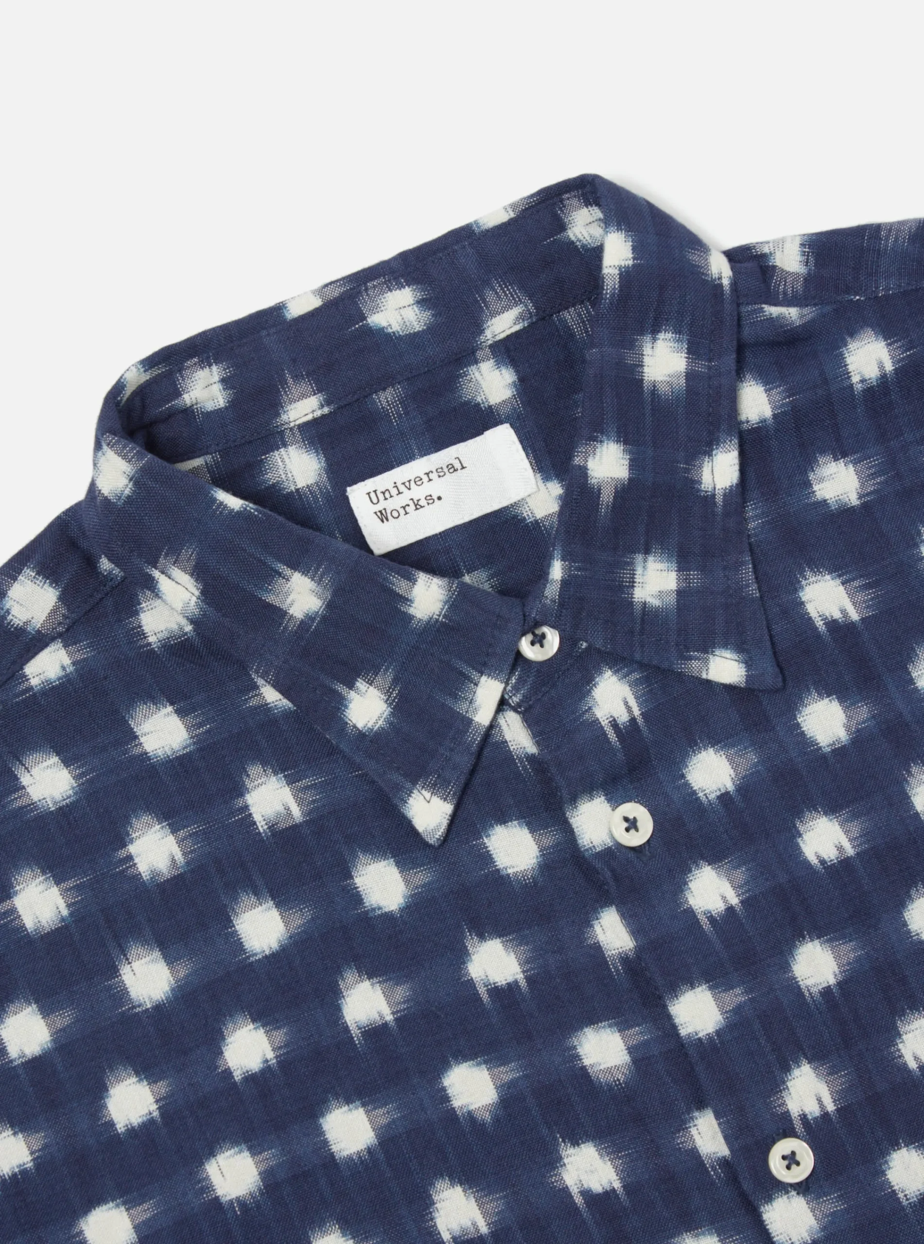 Outlet Square Pocket Shirt In Indigo Vintage Double Ikat Men Shirts.