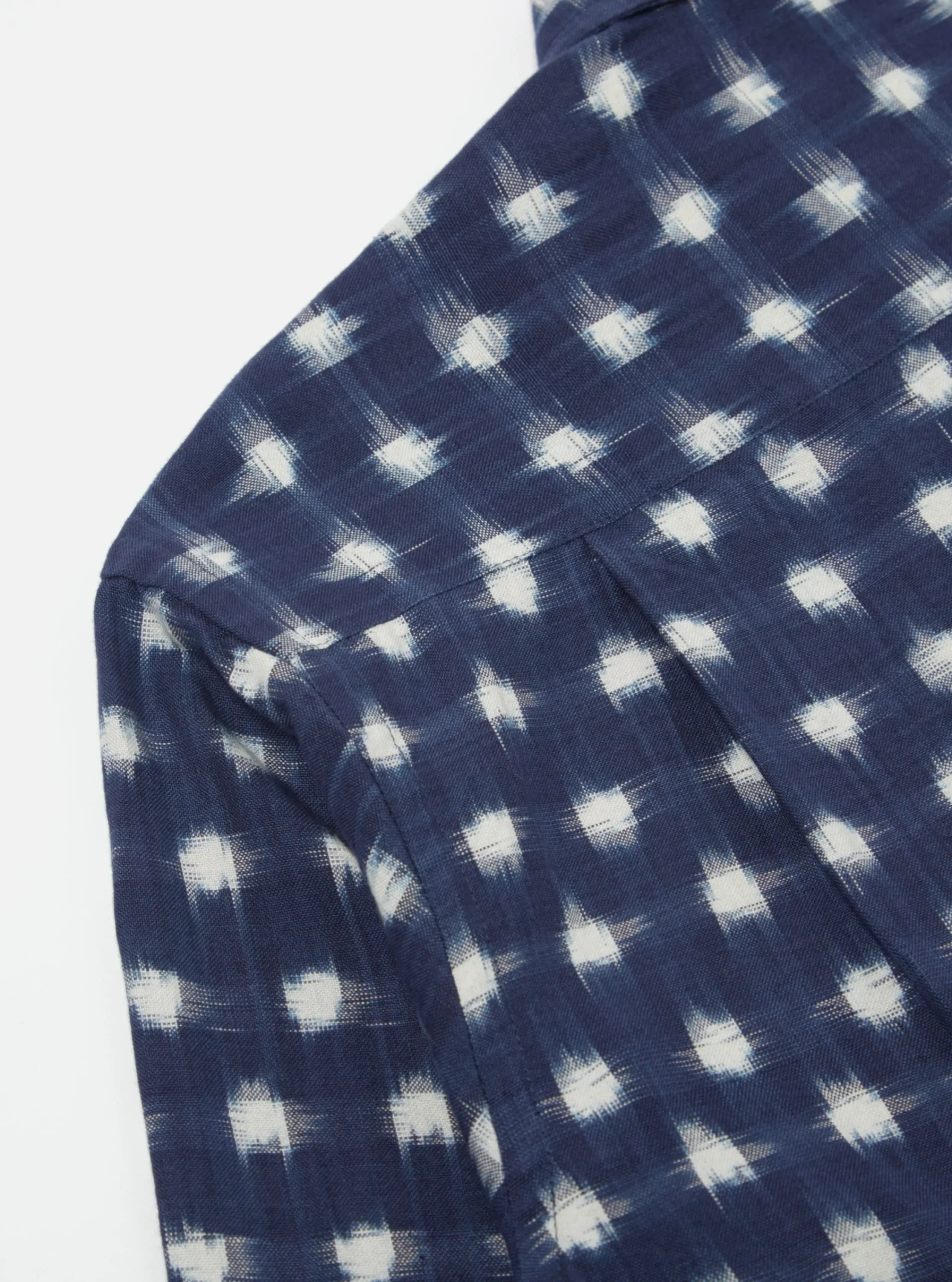 Outlet Square Pocket Shirt In Indigo Vintage Double Ikat Men Shirts.