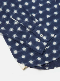 Outlet Square Pocket Shirt In Indigo Vintage Double Ikat Men Shirts.