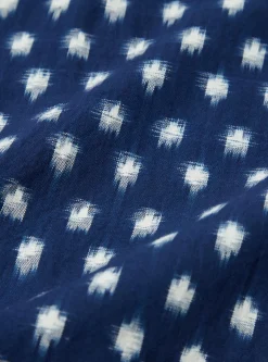 Outlet Square Pocket Shirt In Indigo Vintage Double Ikat Men Shirts.