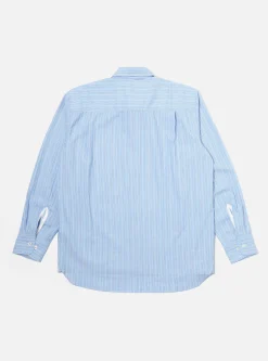 New Square Pocket Shirt In Blue Posh Stripe Cotton Men Shirts.