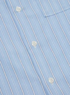 New Square Pocket Shirt In Blue Posh Stripe Cotton Men Shirts.
