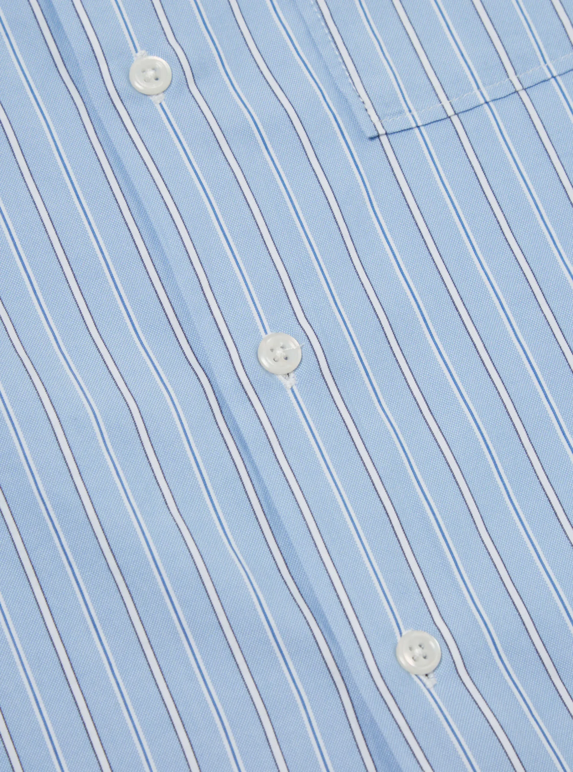 New Square Pocket Shirt In Blue Posh Stripe Cotton Men Shirts.