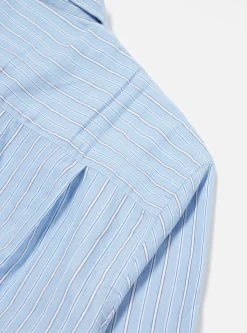 New Square Pocket Shirt In Blue Posh Stripe Cotton Men Shirts.