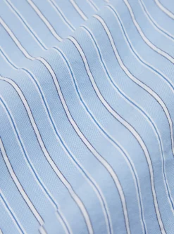 New Square Pocket Shirt In Blue Posh Stripe Cotton Men Shirts.