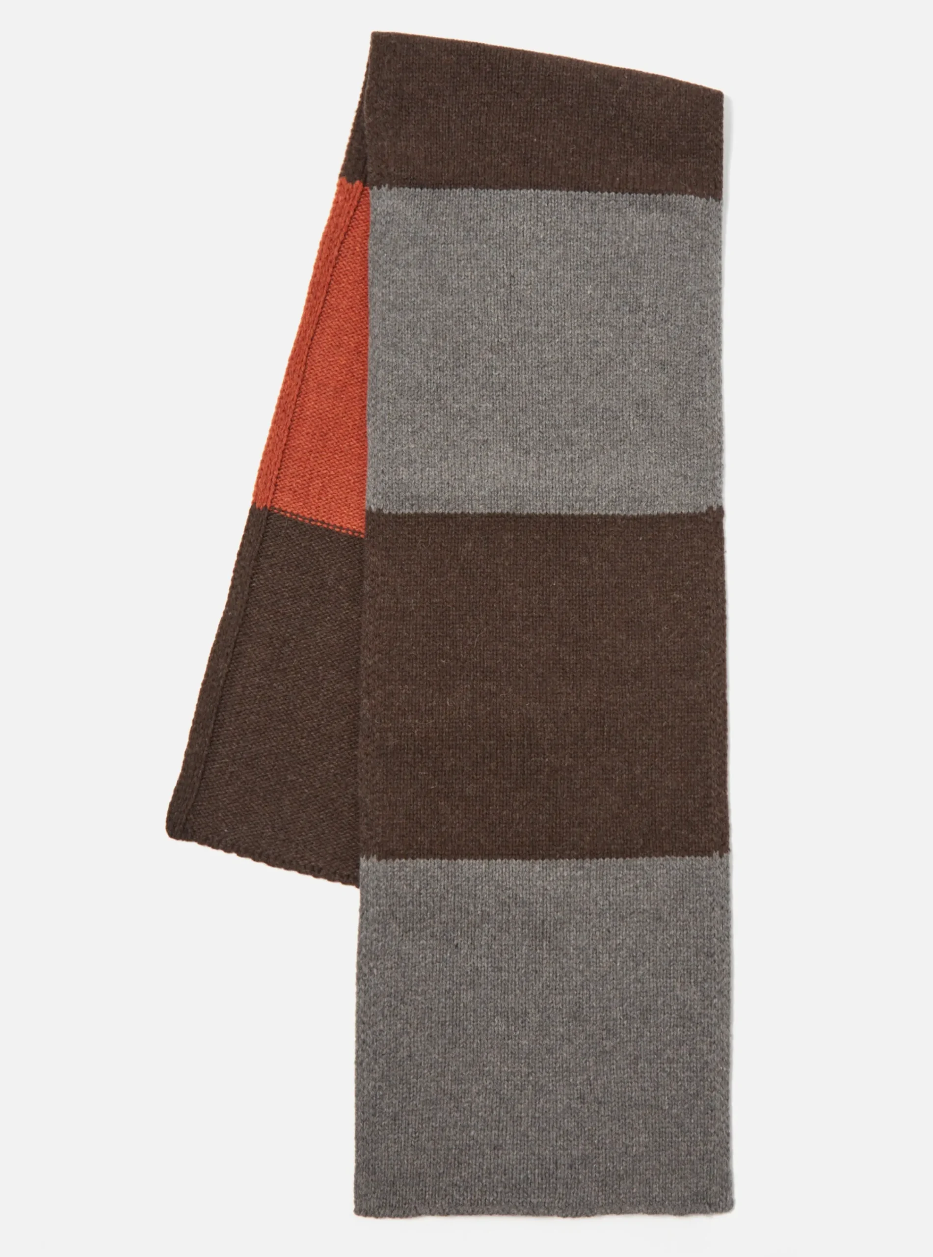 New Stripe Scarf In Brown Mix Eco Wool Stripe Men Accessories.