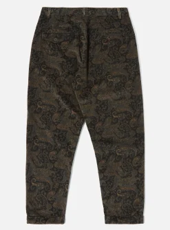 Fashion Super Chino In Black Japanese Print Cord Men Suiting.