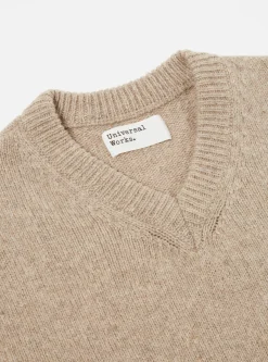 Discount Sweater Vest In Oatmeal Eco Wool Men Knitwear.