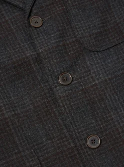 Hot Three Button Jacket In Charcoal Reuse Wool Mix Men Jackets.