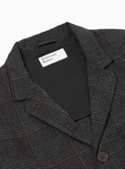 Hot Three Button Jacket In Charcoal Reuse Wool Mix Men Jackets.