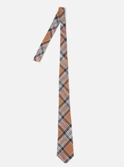 Discount Tie In Brown Ikat Twill Check Men Accessories.