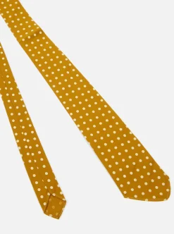 Cheap Tie In Mustard Dot Print Men Suiting.
