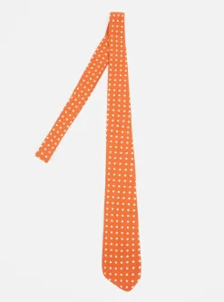 Cheap Tie In Orange Dot Print Men Suiting.