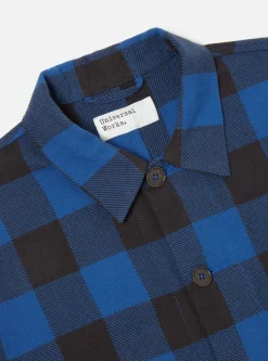 Online Travail Shirt In Navy Winter Gingham Men Overshirts.