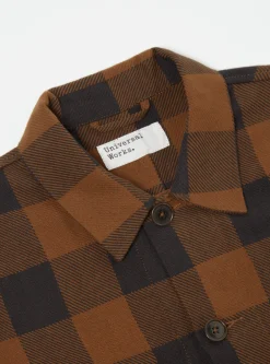 Flash Sale Travail Shirt In Brown Winter Gingham Men Overshirts.