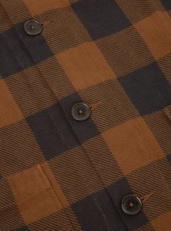Flash Sale Travail Shirt In Brown Winter Gingham Men Overshirts.