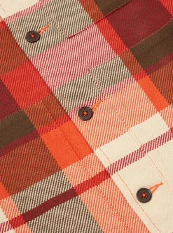 Fashion Uniform Shirt In Red Earth Check Men Overshirts.