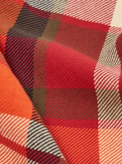 Fashion Uniform Shirt In Red Earth Check Men Overshirts.