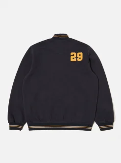 Outlet Vale Half Zip In Navy Brushback Sweat Pl&S Men Tees & Sweats.