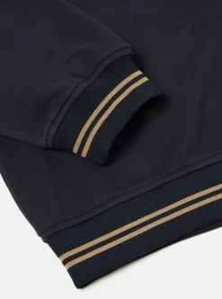 Outlet Vale Half Zip In Navy Brushback Sweat Pl&S Men Tees & Sweats.