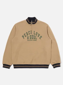 Cheap Vale Half Zip In Sand Brushback Sweat Pl&S Men Tees & Sweats.