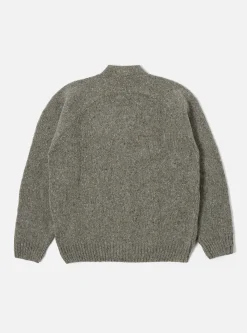 Shop Vince Cardigan In Grey Lambswool Fleck Men Knitwear.