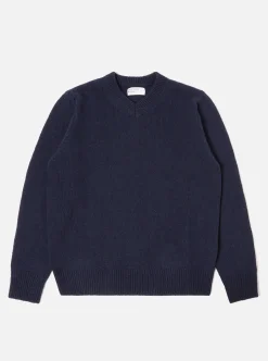 New V Neck Sweater In Navy Eco Wool Men Knitwear.