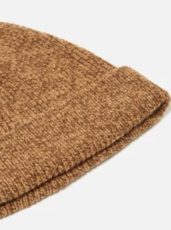 New Watch Cap In Light Brown Twisted Italian Wool Men Accessories.