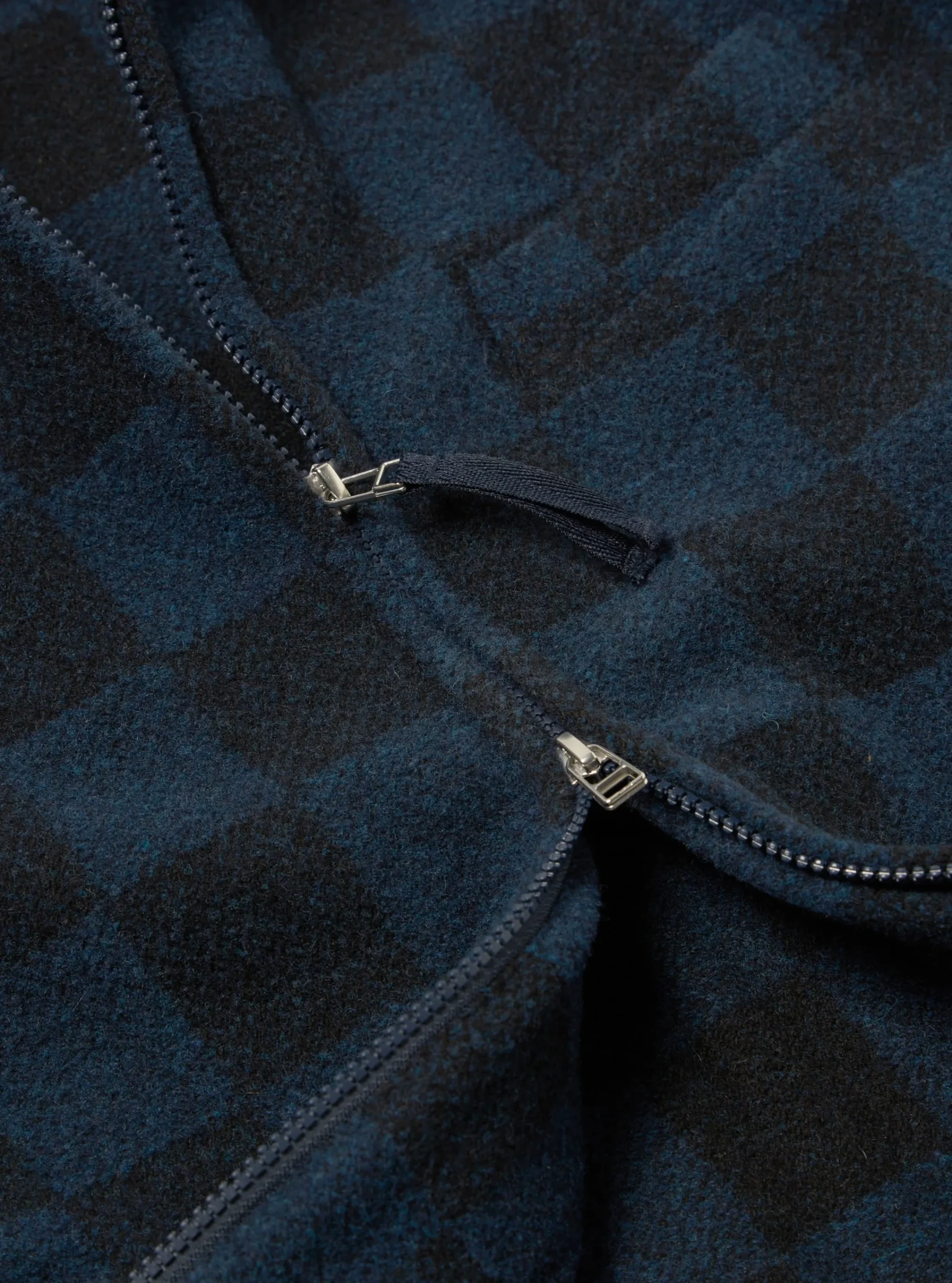 Store Windcheater Jacket In Navy Checkerboard Lambswool Men Jackets.