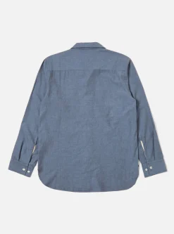 Fashion Work Shirt In Blue It Brushed Twill Men Shirts.