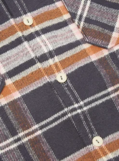 Best Sale Work Shirt In Grey Check Barrow Brush Flannel Men Overshirts.