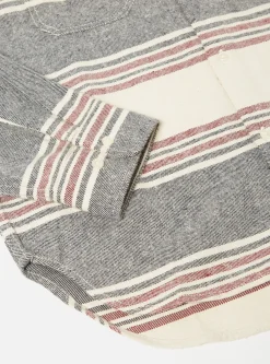 New Work Shirt In Ecru Brushed Stripe Men Overshirts.