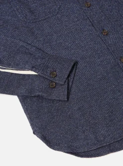 Store Work Shirt In Navy Soft Flannel Cotton Men Overshirts.