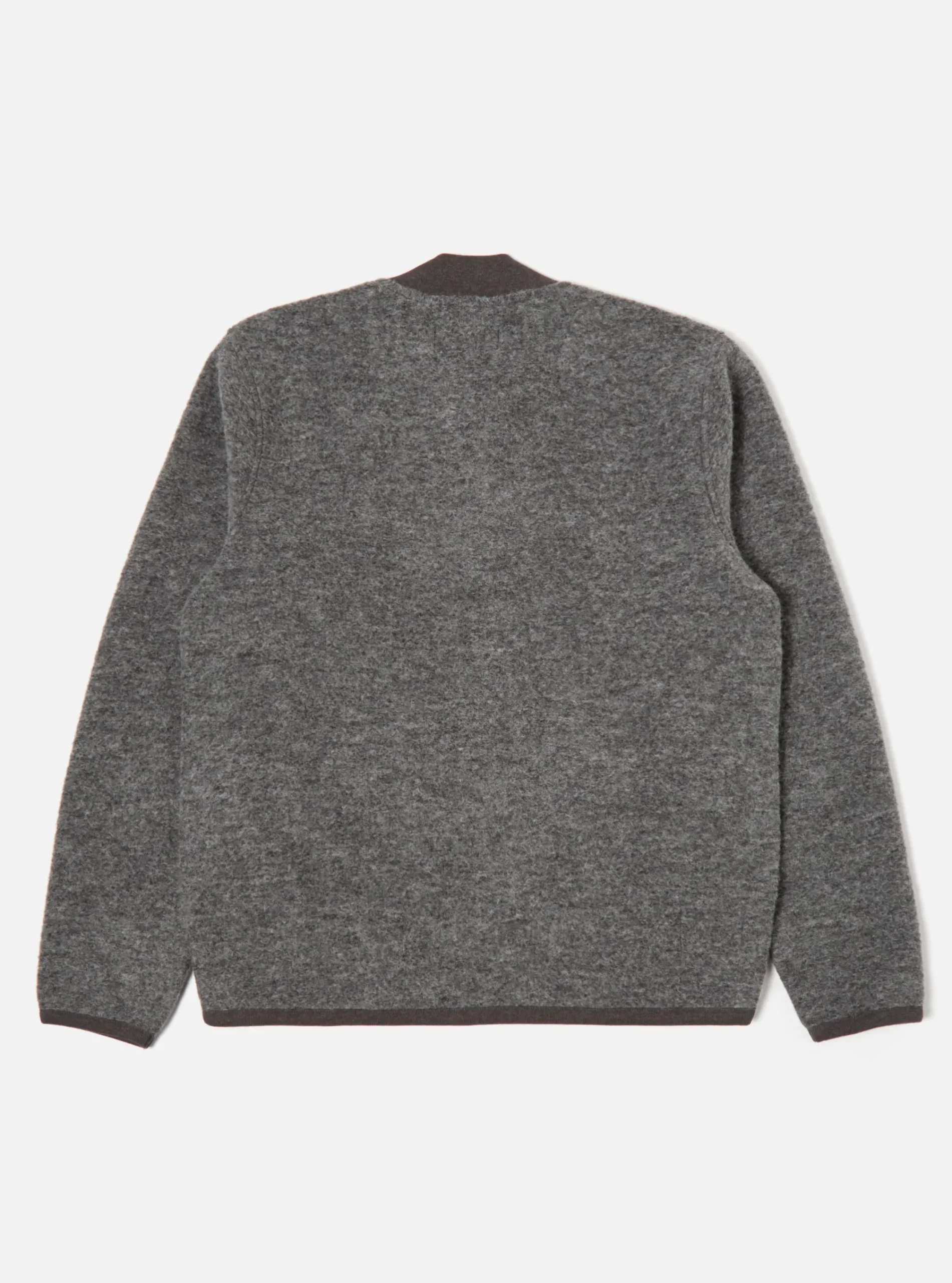 Cheap Zip Bomber In Grey Marl Wool Fleece Men Fleece.