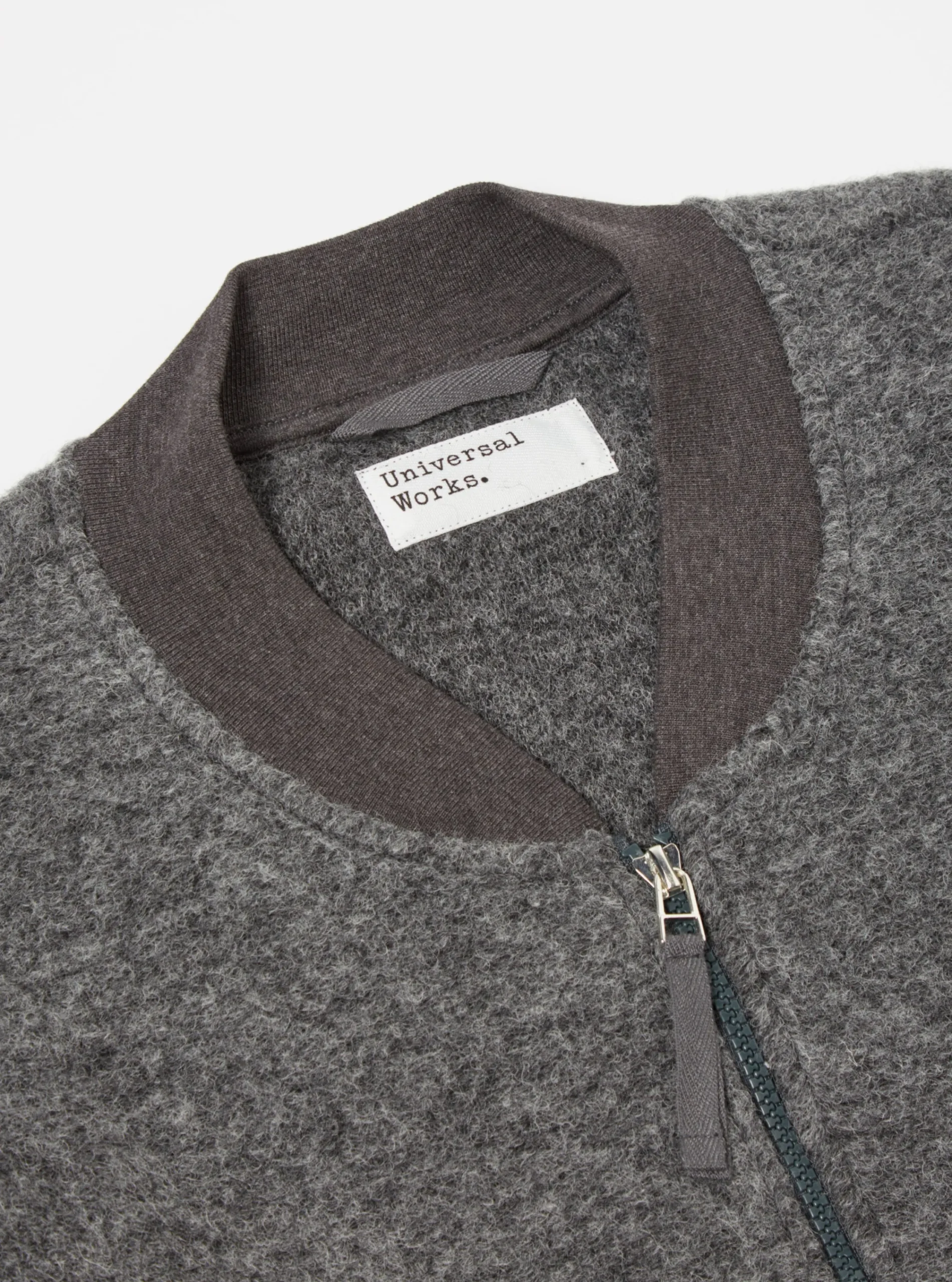 Cheap Zip Bomber In Grey Marl Wool Fleece Men Fleece.