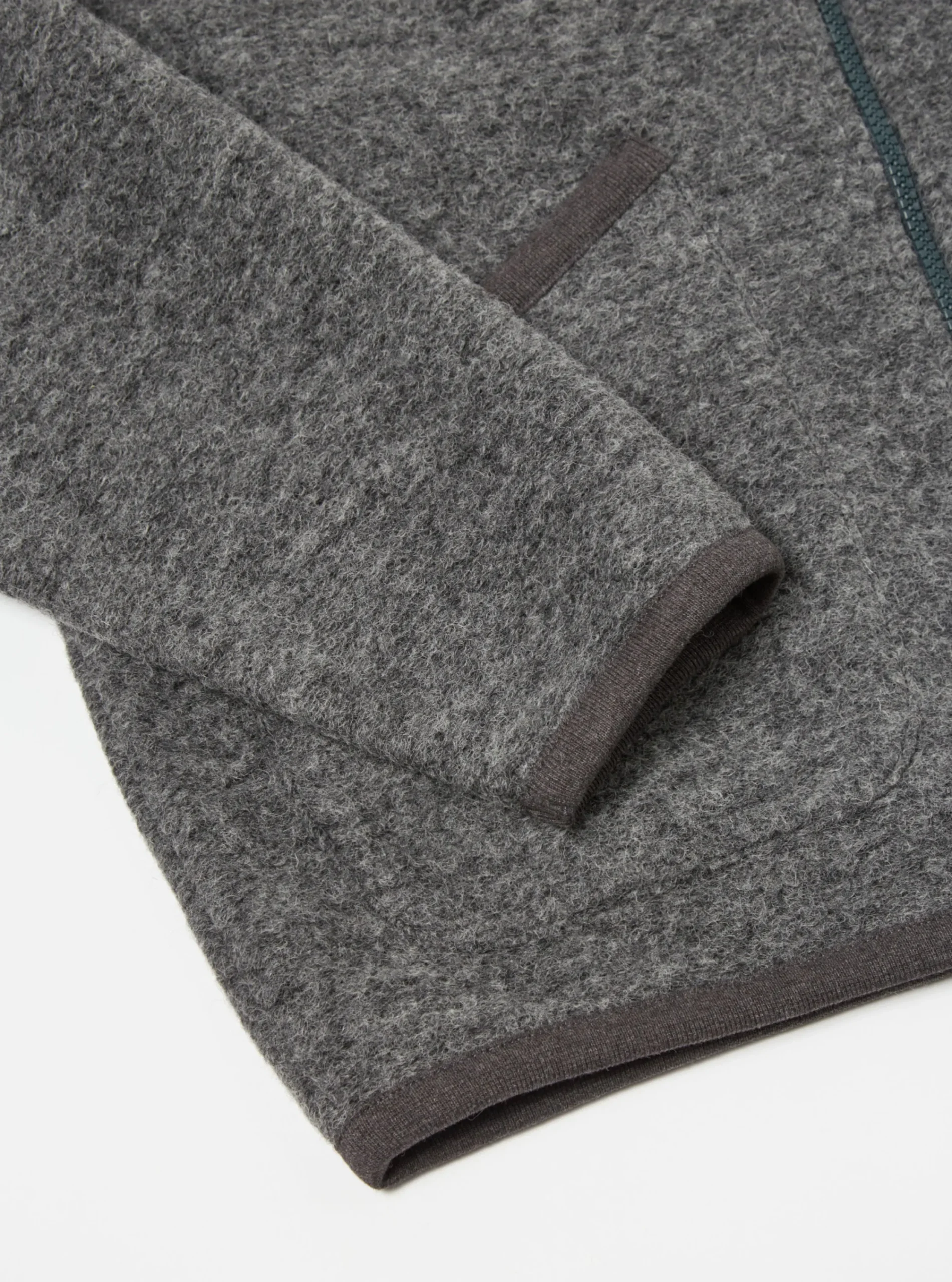 Cheap Zip Bomber In Grey Marl Wool Fleece Men Fleece.